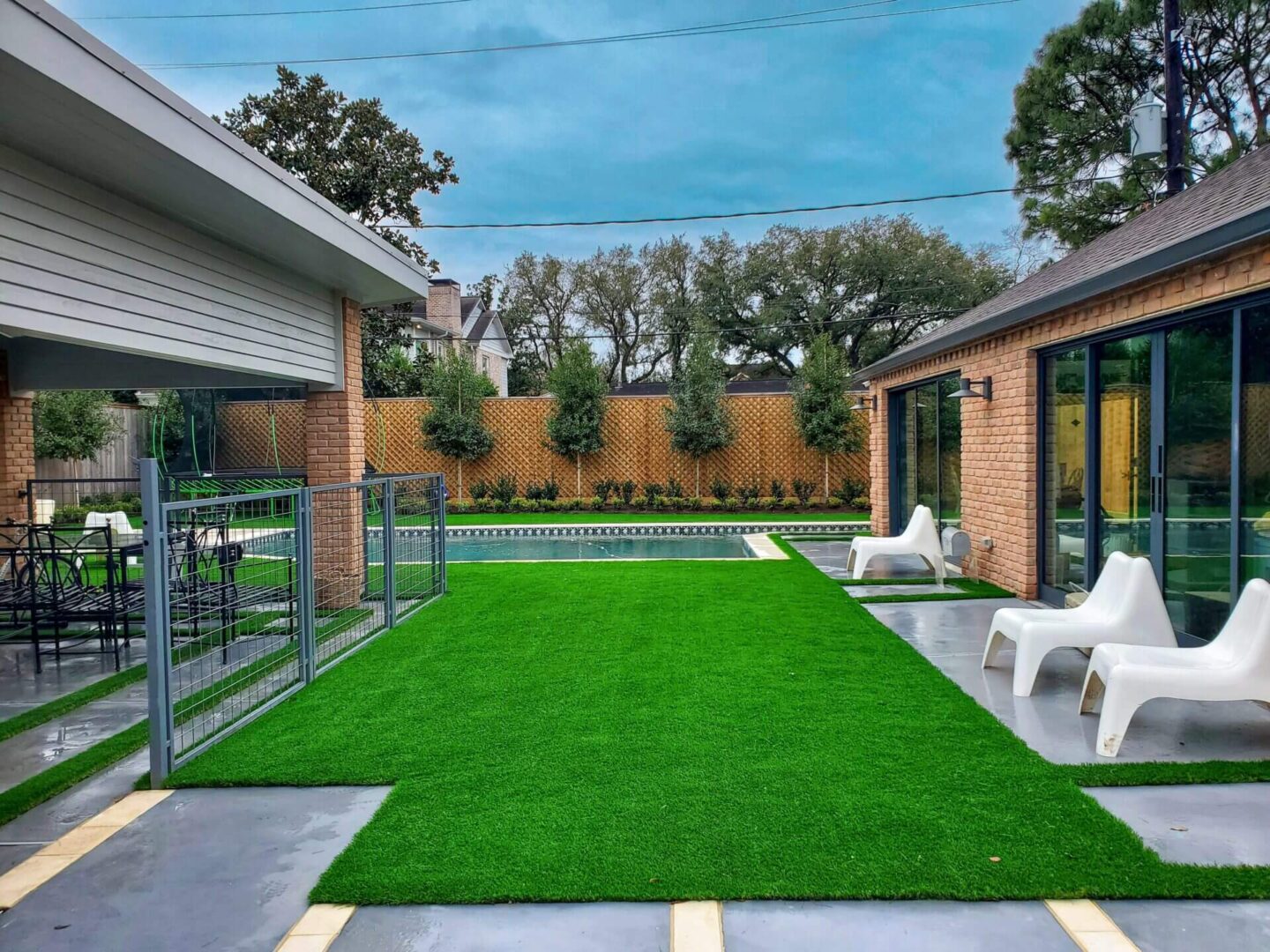 A property with artificial grass